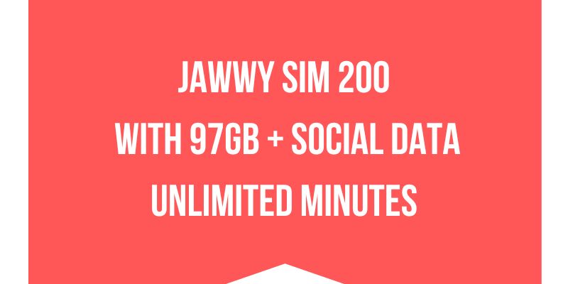 Jawwy SIM 200 with 97GB and Social Data